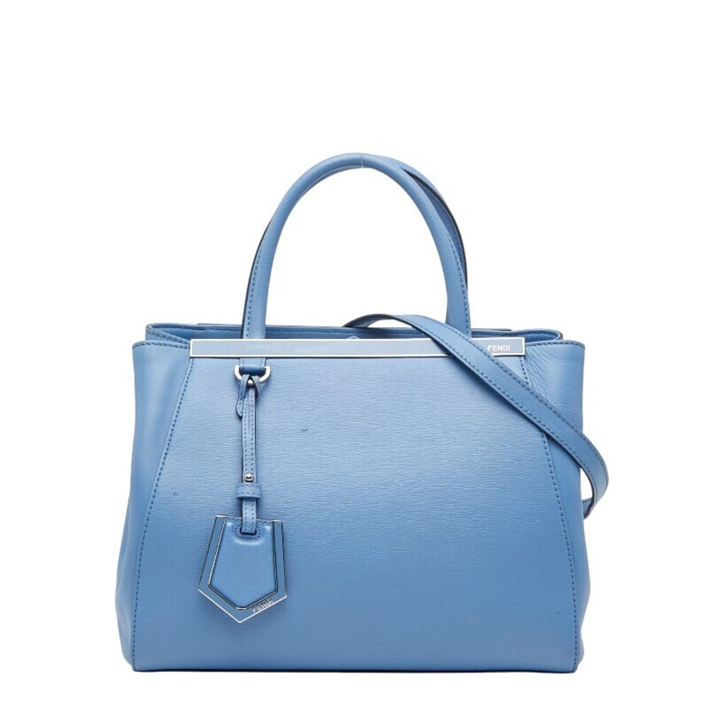 Fendi Toujours Handbag Shoulder Bag Blue Leather